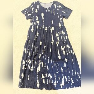 Stylish Navy and White Festival Dress in Large